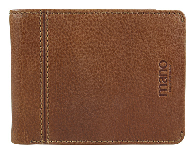 Бумажник Mano "Don Montez", натуральная кожа в коньячном цвете, 12,5 х 9,7 см (Коричневый)