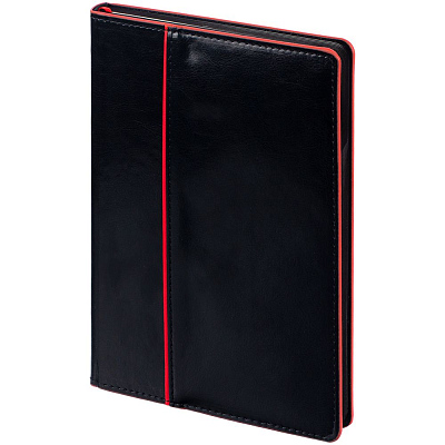 Ежедневник Alanis, недатированный, черный с красным (Красный)