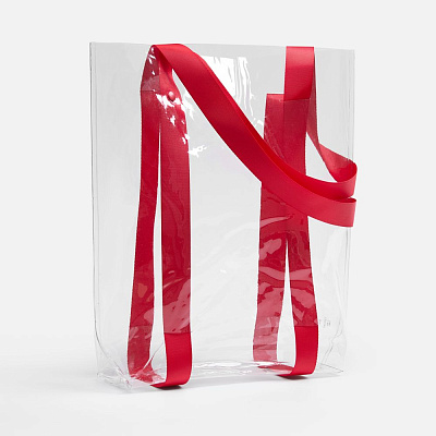 Шопер Clear Fest, ver.2  с красными ручками (Прозрачный)