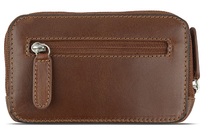 Ключница BUGATTI Nobile, коричневое, воловья кожа/полиэстер, 11,5х1,5х7 см