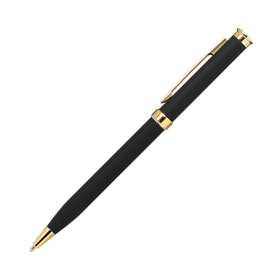 Шариковая ручка Benua, черная/позолота (Черный, золотой)