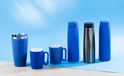 Кружка керамическая "Calypso" 250 мл, покрытие soft touch, синий