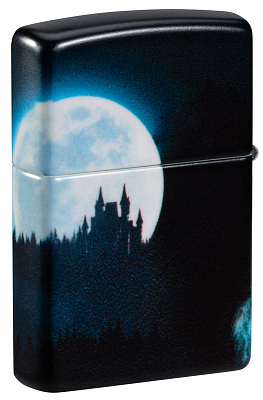 Зажигалка ZIPPO Horror Wolf с покрытием 540 Matte, латунь/сталь, черная, 38x13x57 мм