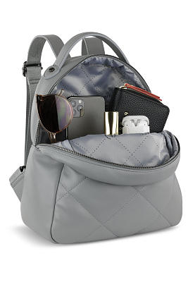 Рюкзак женский BUGATTI Cara, серый, полиуретан, 25,5х11х27,5 см, 7 л