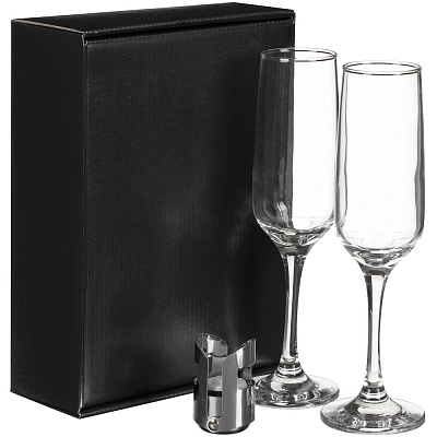 Набор для шампанского Isabella, в черной упаковке (Чёрный)