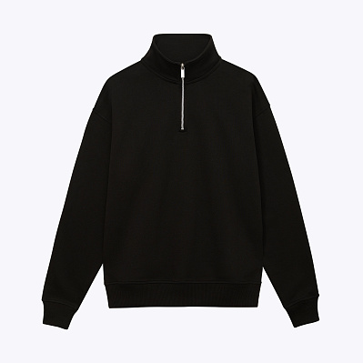Толстовка на молнии унисекс FLOW, черная, размер 3XL/4XL (Черный)