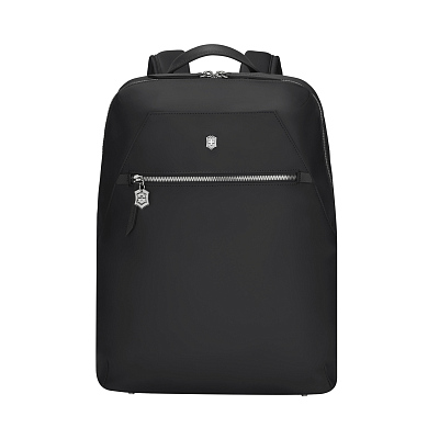 Рюкзак VICTORINOX Victoria Signature Compact Backpack , нейлон/кожа, 30x16x38 см (Черный)