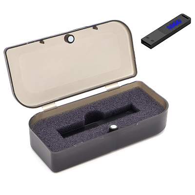 Флешка Suomi 16 Гб в футляре, с синей подсветкой (Синий)