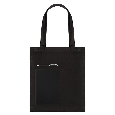 Подарочный набор Lite, черный (шоппер, ежедневник, ручка) (Серый)