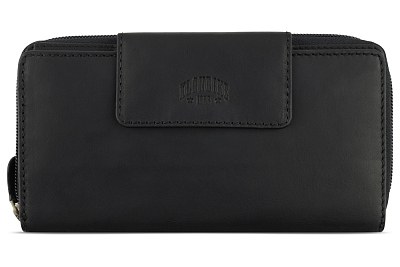 Кошелек KLONDIKE RUSH «Sheila», натуральная кожа в черном цвете, 19 х 11 х 4 см (Черный)