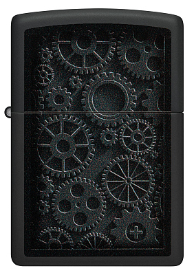 Зажигалка ZIPPO Steampunk с покрытием Black Matte, латунь/сталь, черная, матовая, 38x13x57 мм