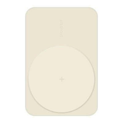 Беспроводной магнитный ПЗУ Solove W12 Pro 20W, бежевый