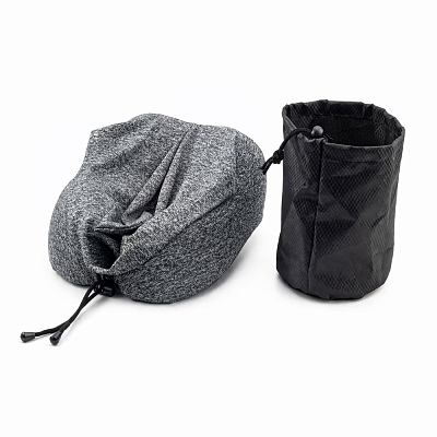 Подушка для путешествий с капюшоном Shon, тёмно-серая