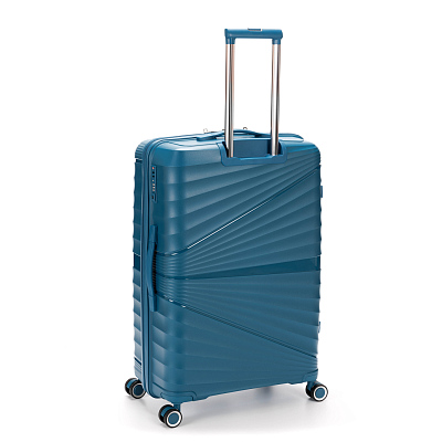 Чемодан TORBER Nevo, синий, полипропилен, 49 х 28 х 76 см, 95 л