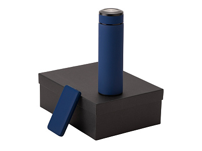 Подарочный набор COLOR IT c термосом и повербанком (Тёмно-синий)