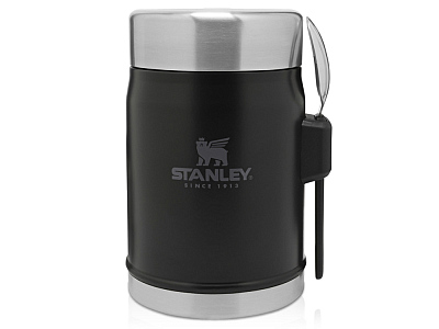 Банка для еды с ложкой-вилкой Stanley Legendary, 400 мл (Черный матовый)