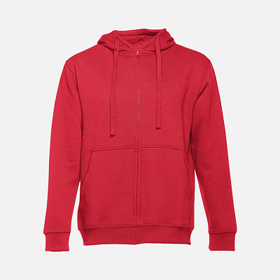 Толстовка мужская на молнии с капюшоном Amsterdam, красная (Красный)