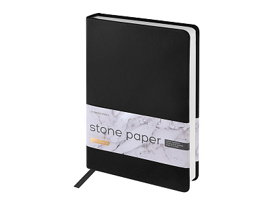 Ежедневник с каменной бумагой недатированный А5 Carrara (Чёрный)