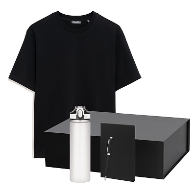 Набор с одеждой RUST (футболка, бутылка, ежедневник, ручка), черный, M (Чёрный)