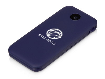 Внешний беспроводной аккумулятор с подсветкой лого Astro, soft-touch, 10000 mAh (Тёмно-синий)