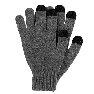 Перчатки сенсорные Urban Flow, салатовые неон (Серый меланж)