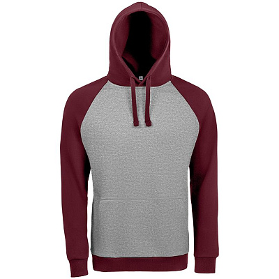 Толстовка унисекс Seattle, темный меланж с черным (Серый меланж)