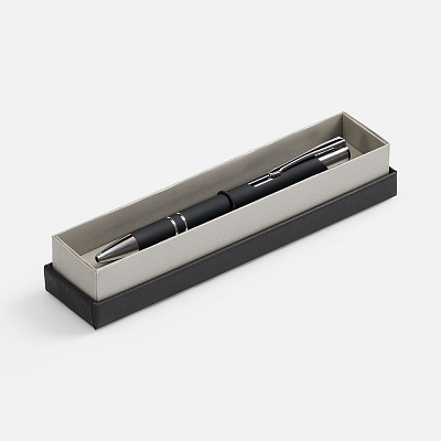 Ручка шариковая Keskus Soft Touch в футляре, черная (Чёрный)