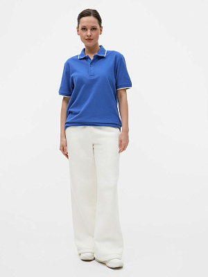 Рубашка поло унисекс Palermo, ярко-синяя с белым