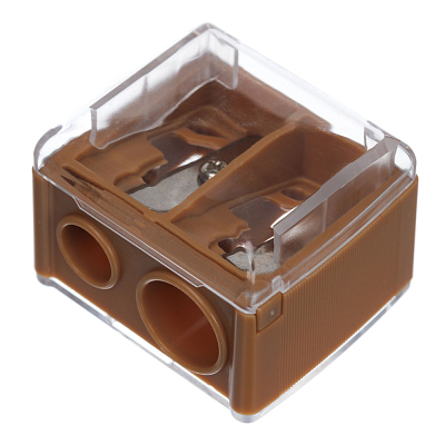 Точилка Dewal Beauty для косметического карандаша, коричневая 3,3 х 3 х 2,2 см (Коричневый)