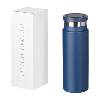 Термобутылка вакуумная герметичная Аллегра (Allegra), синяя