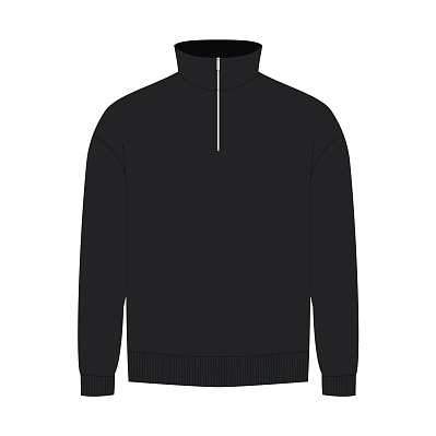 Толстовка на молнии унисекс FLOW, черная, размер XL/2XL (Черный)