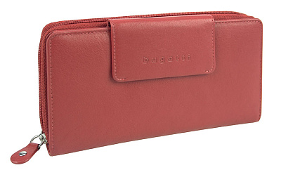 Кошелёк BUGATTI Vertice , натуральная воловья кожа, 19,2х3х10,5 см (Красный)