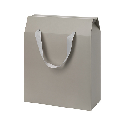 Подарочная коробка-пакет универсальная большая, серая (Серый)