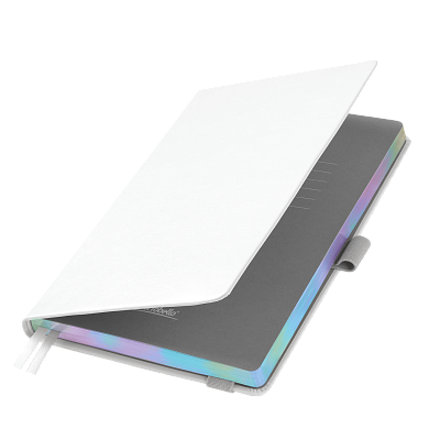 Ежедневник Гэлакси (Galaxy) недатированный, жесткая обложка, срез голограф. фольга, белый (Белый, серый, бежевый, многоцветный)