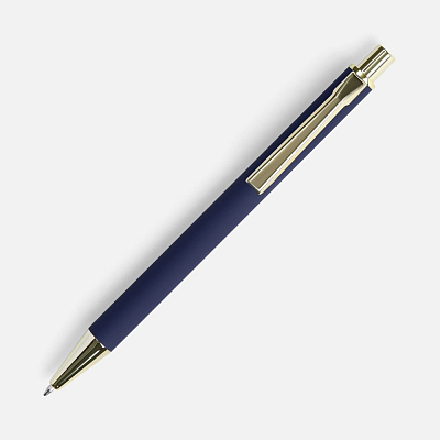Ручка шариковая Lobby Soft Touch Gold, синяя