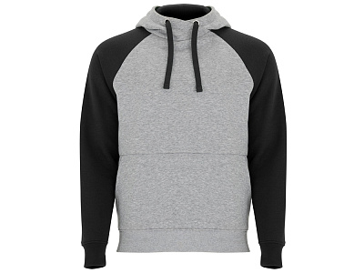 Толстовка с капюшоном Badet мужская (Серый меланж/черный)