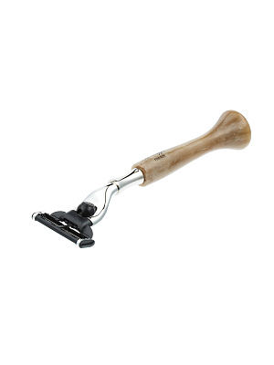 Бритвенный набор IL Ceppo: станок, помазок, подставка, серый перламутровый цвет