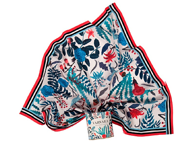 Платок Голубые розы (Мультиколор)