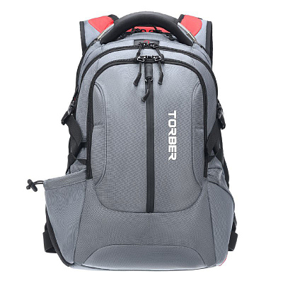 Рюкзак TORBER DRIVE с отделением для ноутбука 15" /красный, полиэстер 1680D, 36x17x50 см, 30 л (Серый)