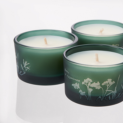 Набор ароматических свечей Сенто (Sento), зеленый