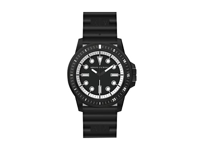 Часы наручные, мужские (Корпус- черный, циферблат- черный, крепление- черный)