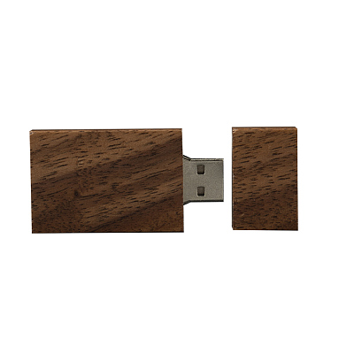 Дерево 03 Брусок , 4Гб, переходник мини-пвх (Темное дерево)