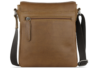 Сумка через плечо KLONDIKE GOLD «Taylor», натуральная кожа в коньячном цвете, 22 х 23,5 х 5,5 см