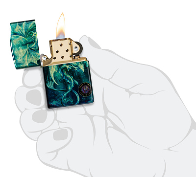 Зажигалка ZIPPO Anne Stokes с покрытием 540 Tumbled Brass, латунь/сталь, разноцветная, 38x13x57 мм
