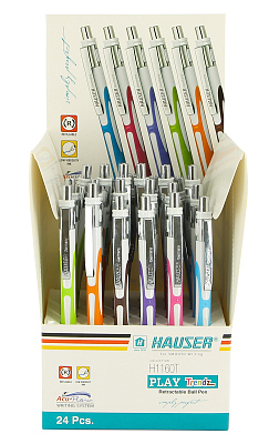 Шариковая ручка Hauser Play Trendz, пластик, в дисплее