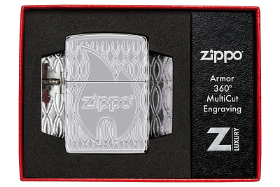 Зажигалка ZIPPO Armor® с покрытием High Polish Chrome, латунь/сталь, серебристая, 38x13x57 мм