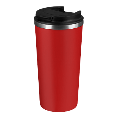 Термокружка вакуумная Palermo, светло-серая (Красный)