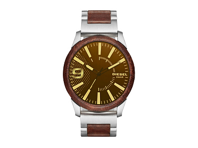 Часы наручные, мужские (Корпус- стальной/коричневый, циферблат- коричневый, крепление- стальной/коричневый)