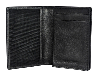 Визитница Cross Concordia Black, кожа наппа, гладкая, чёрный, 10,5 х 7,5 х 2 см