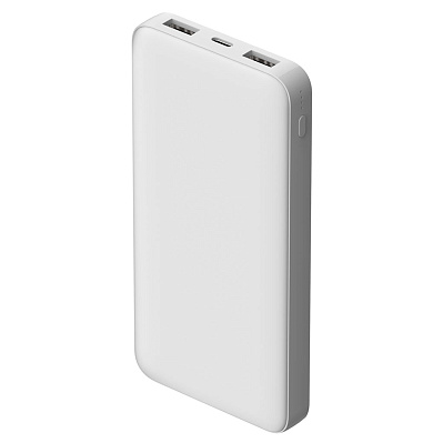 Внешний аккумулятор Polus, 10000 Mah, софт-тач покрытие, белый (Белый.)